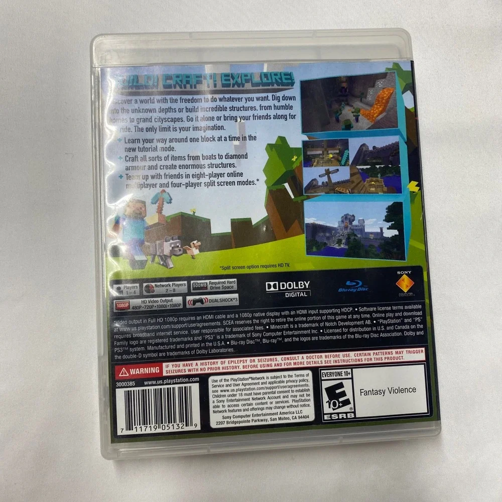 Minecraft PlayStation 3 Edition PS3 Game Mojang Sony Physical Disc